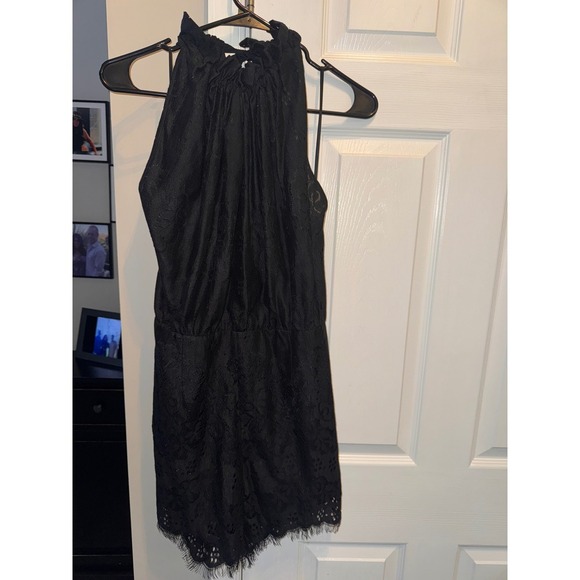 LOVER the Label Black Lace Romper Halter Neck Tie Sleeveless Size 14/10 - Picture 3 of 16